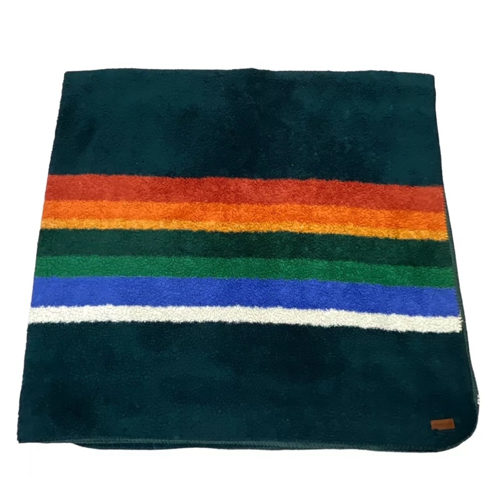 Pendleton Grand Canyon Multi Stripe Sherpa Fleece QueenSize Blanket 90 X 94”
